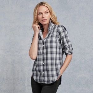 Frank & Eileen “Frank” black/white plaid button up, size XS